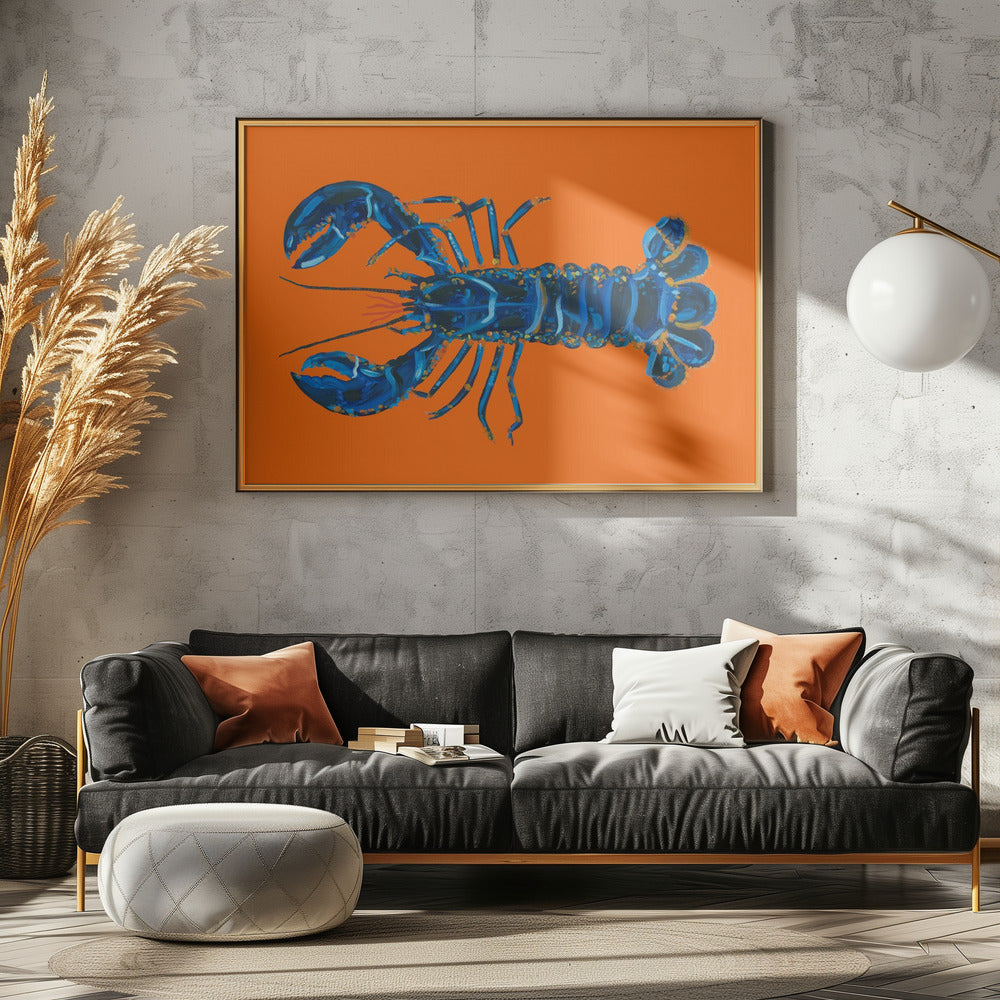 Lobster On Orange | Canvas