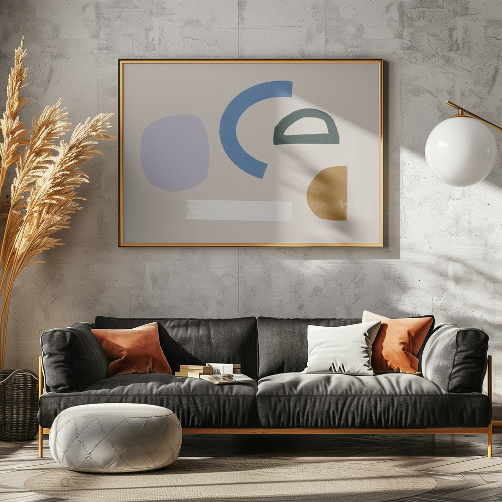 Minimalistische Formen in gedeckten Farben | Leinwand