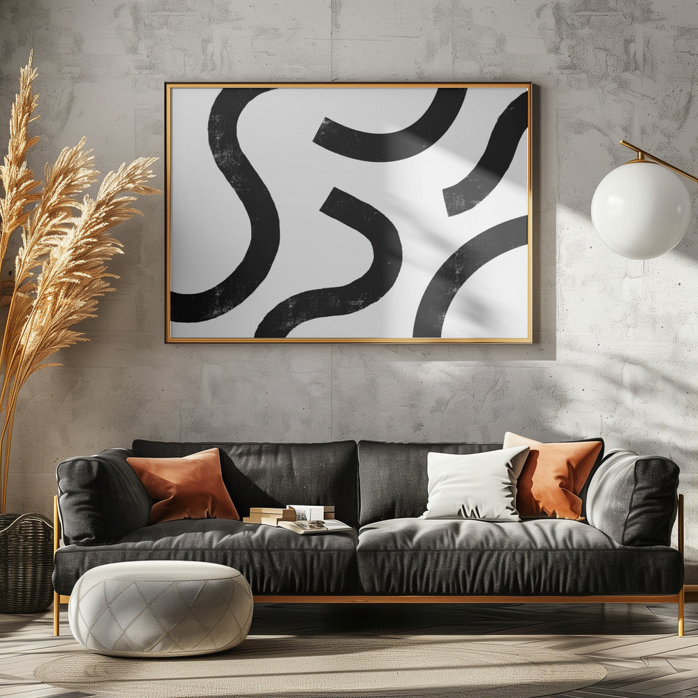 Monochrome Kurven | Leinwand