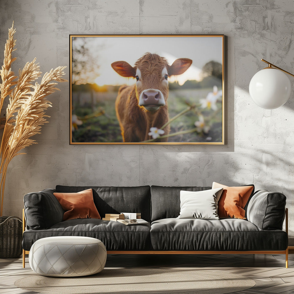 Kuh bei Sonnenaufgang | Poster