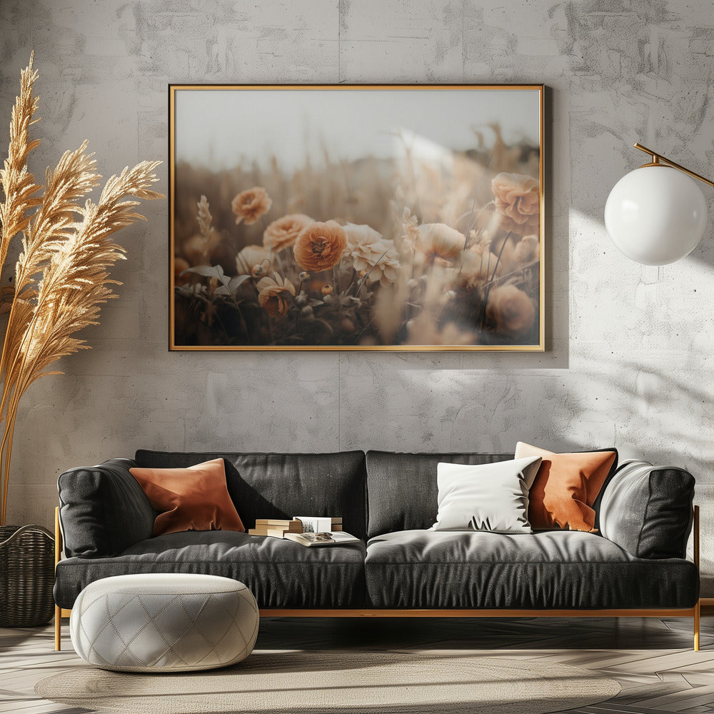 Blütenblätter in Sepia | Poster