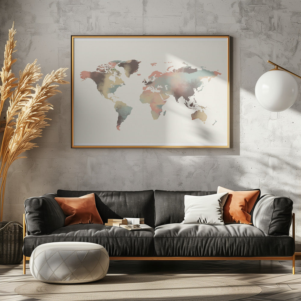 Aquarell Weltkarte | Poster