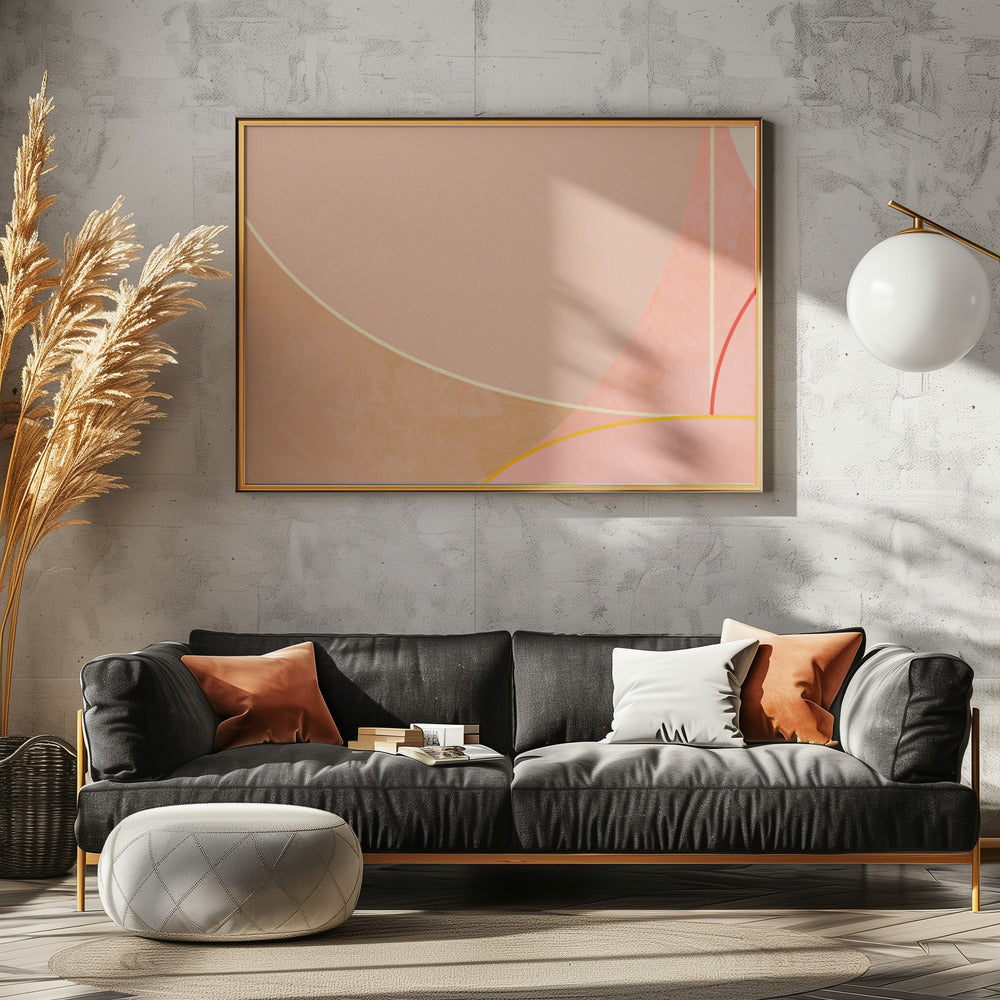 Mid Century Currygelb Blush Frühling | Leinwand