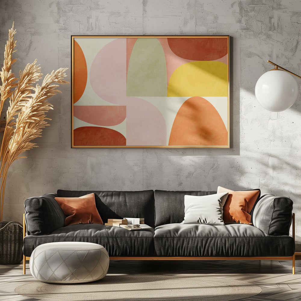 Warme Pastellgeometrie | Leinwand