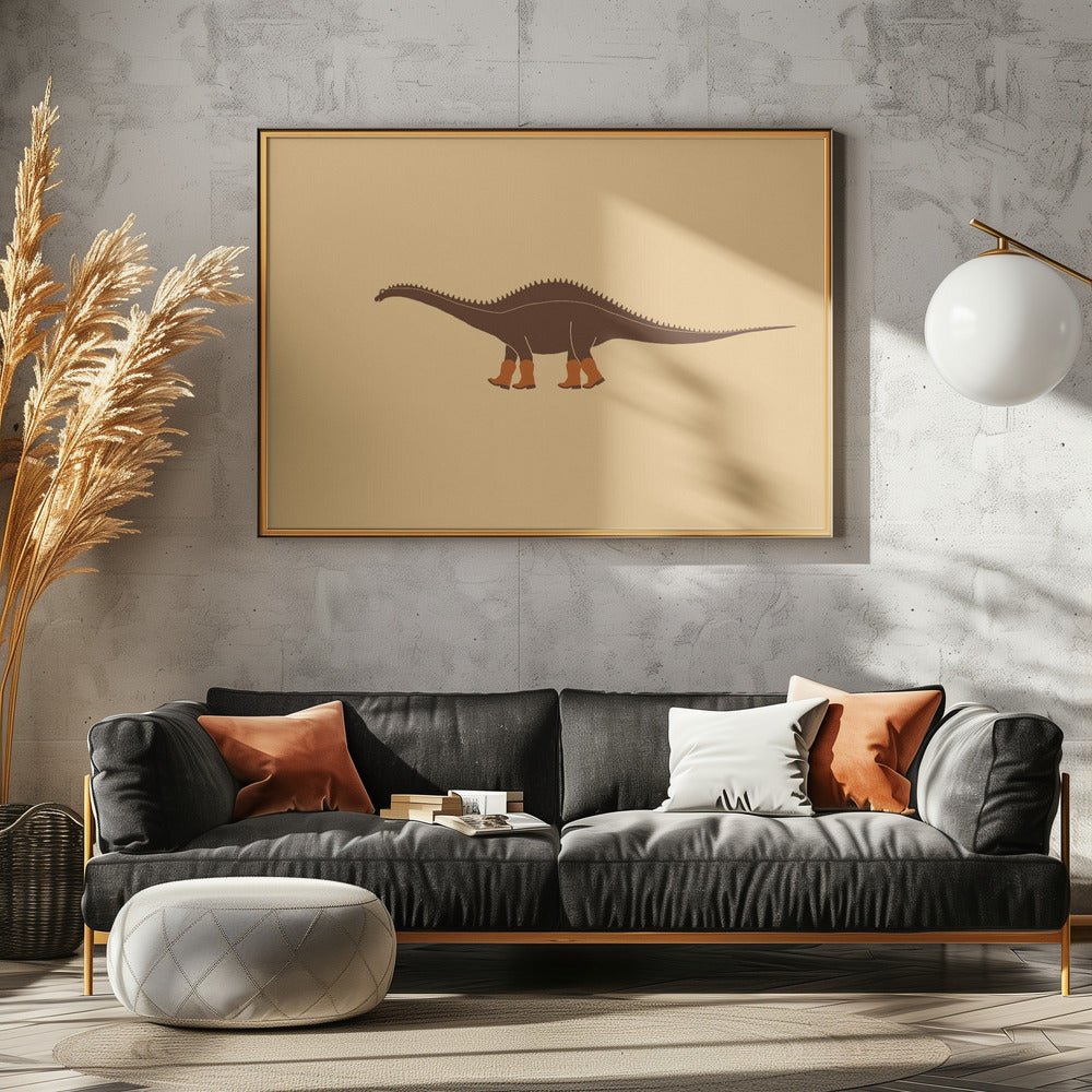 Rebbachisaurus Reba, die Cowgirl-Dinosaurier-Textur | Leinwand