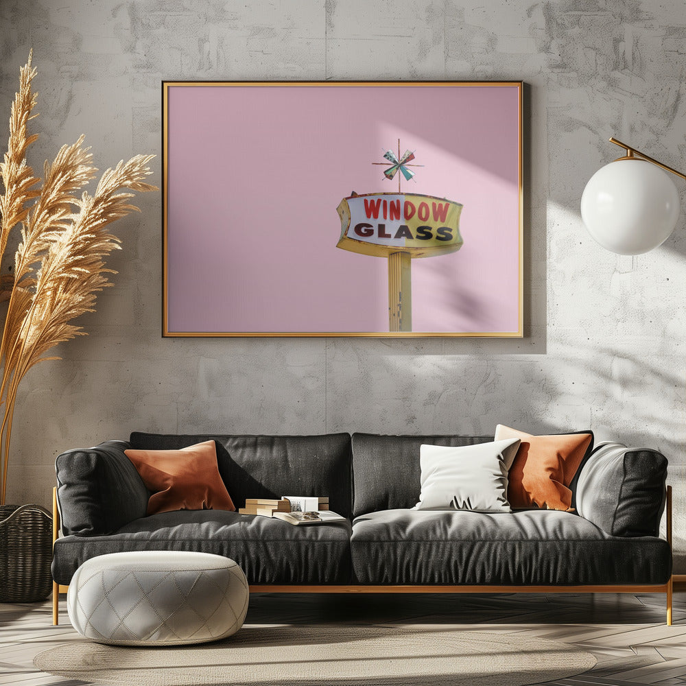 Atomic Pink Starburst Vintage Schild | Poster