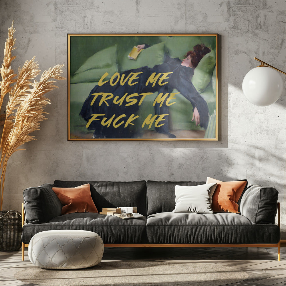 Liebe mich, vertrau mir, fick mich / Gelbe Version | Leinwand