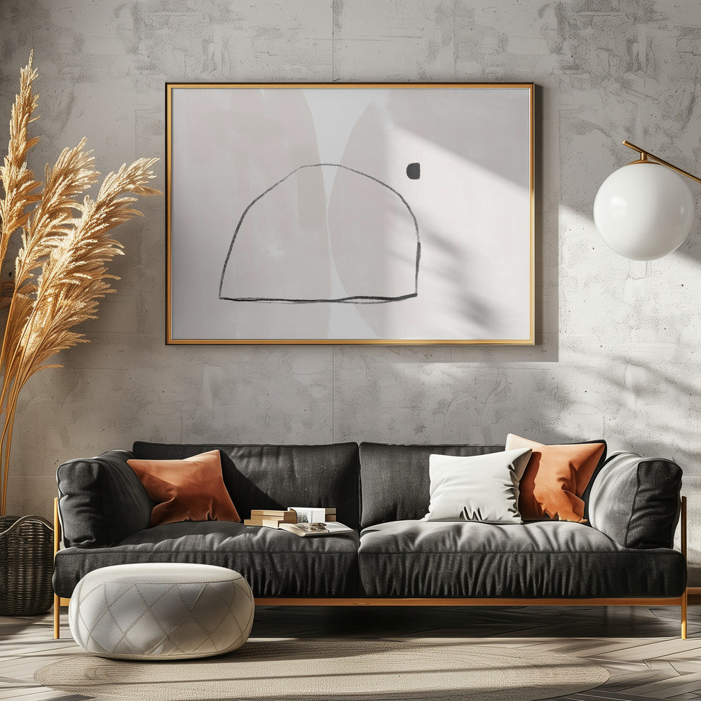 Einfache Bogenform und ein kleiner quadratischer Punkt | Leinwand