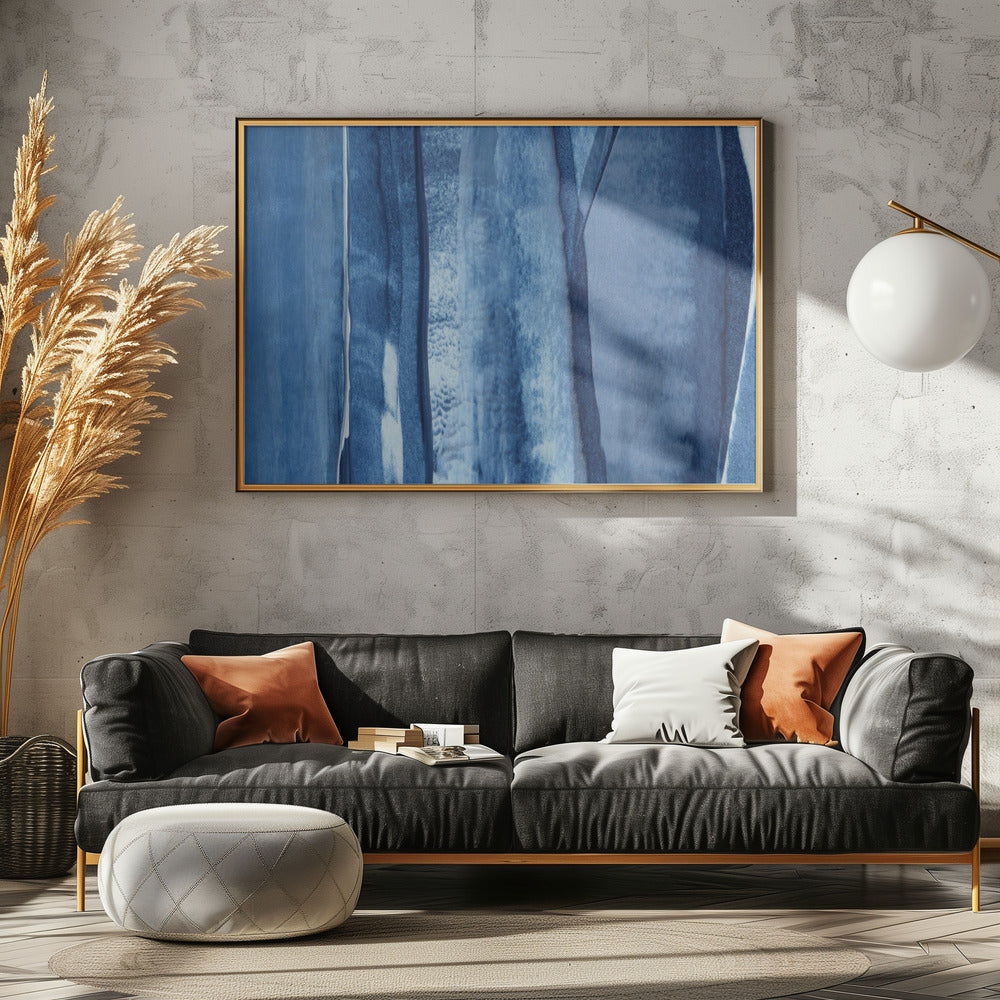 Blaue Linien und Schattierungen | Leinwand