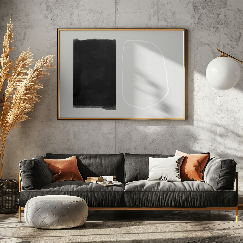 Massive schwarze rechteckige Form | Leinwand
