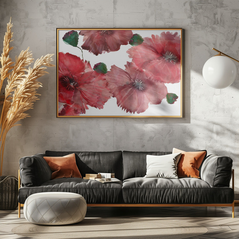 Große rote Blumen 1 | Poster