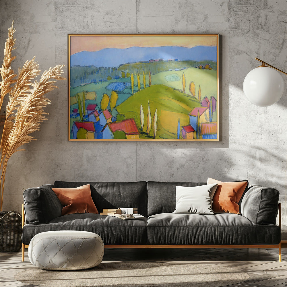Bunte Hügellandschaft | Leinwand