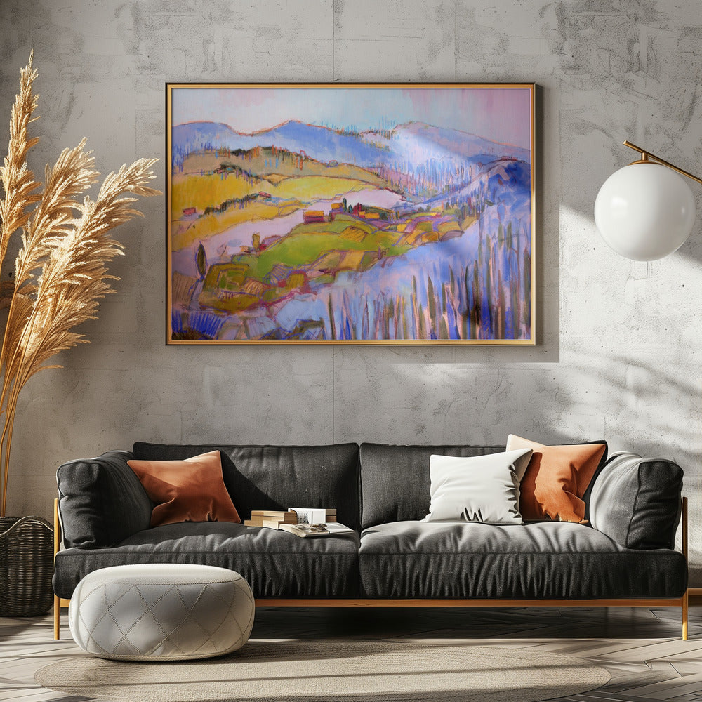 Bunte Hügellandschaft | Poster