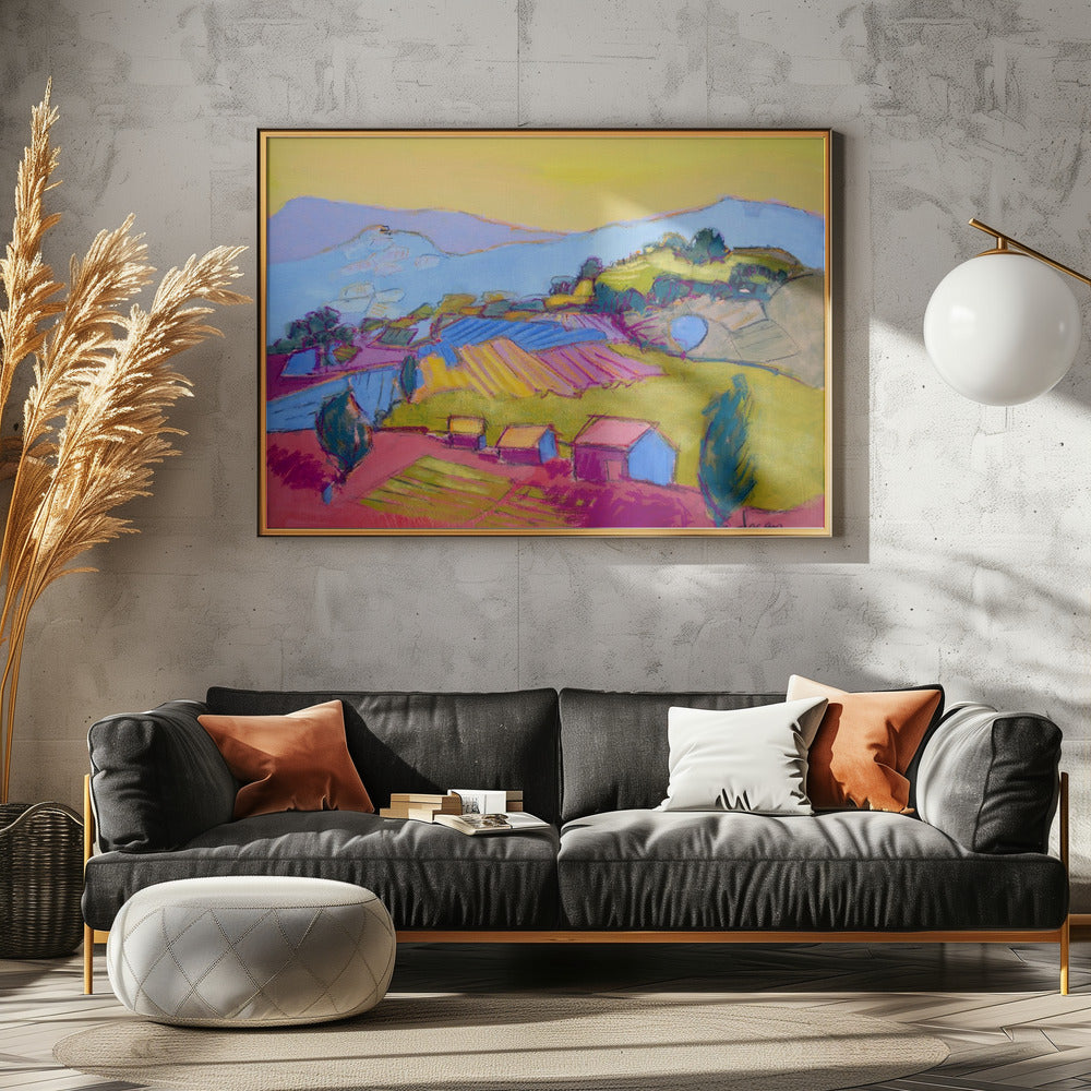 Pastell Hügelblick | Leinwand