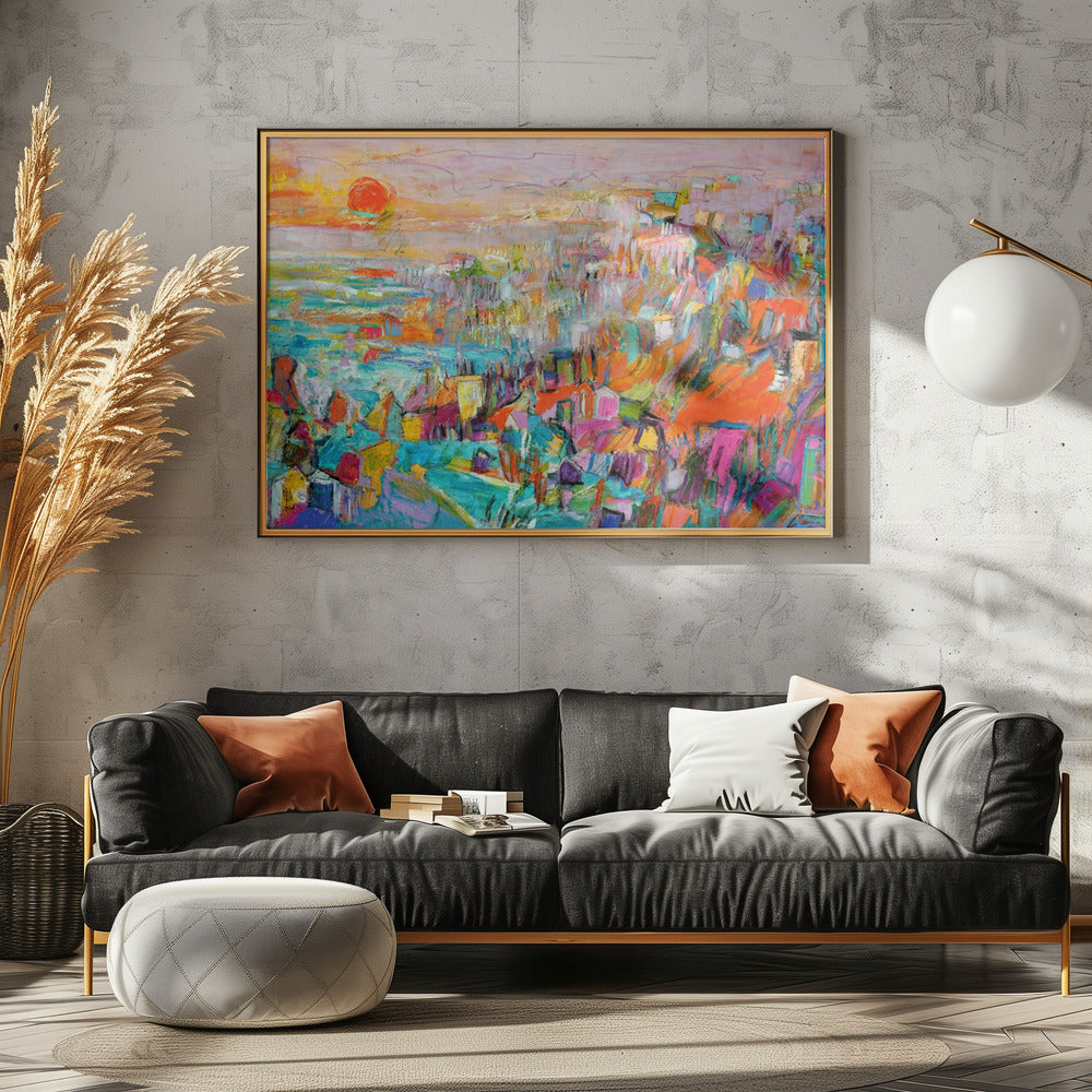 Insel in der untergehenden Sonne | Leinwand