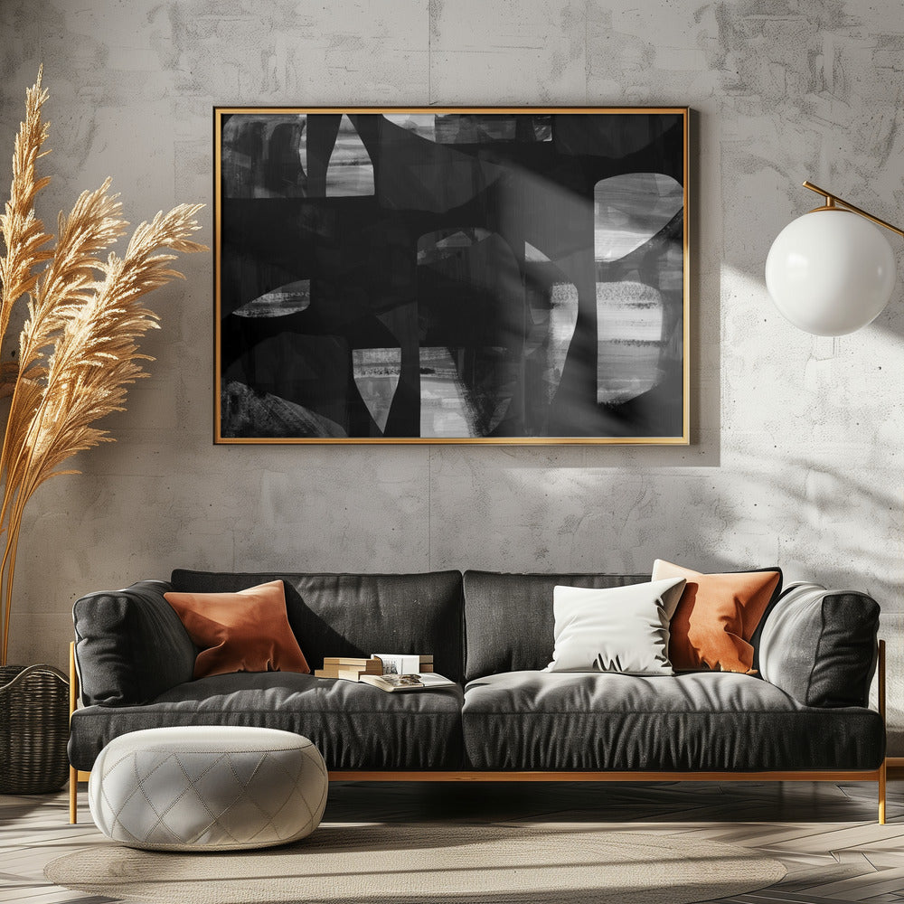 Abstrakte schwarze Nachtformen 1 | Poster