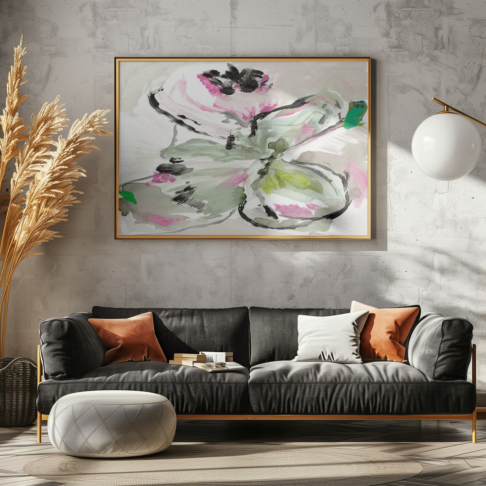 Abstrakte lila violette rosa Farbtöne Blumen 1 | Poster