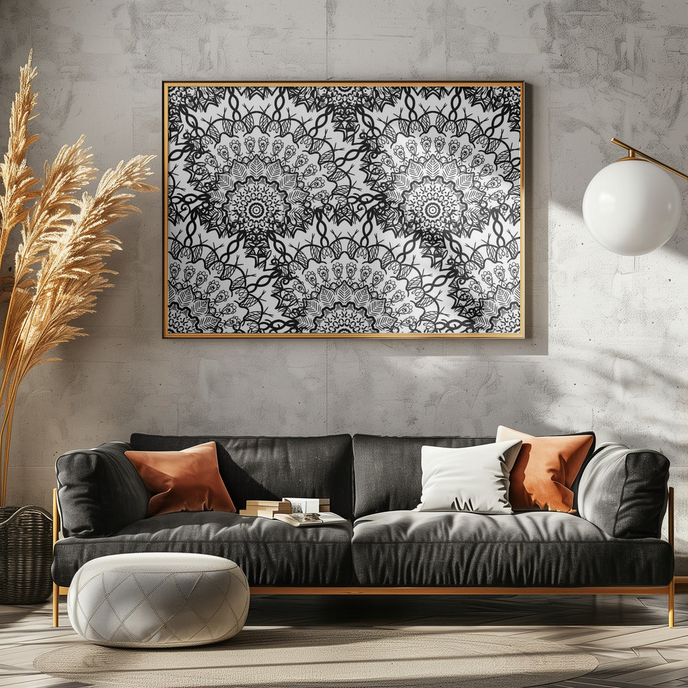 Abstrakte Mandala-Linienkunst | Leinwand