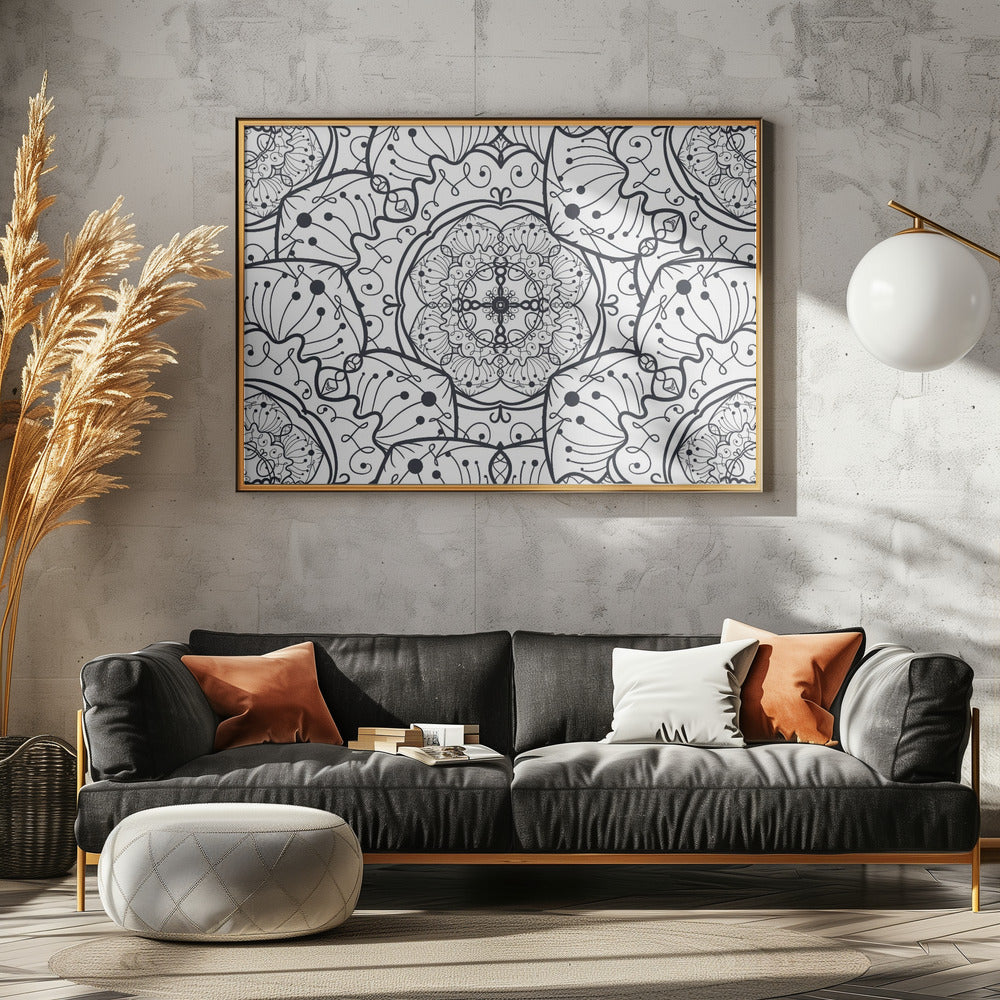 Abstrakte Mandala-Linienkunst | Leinwand