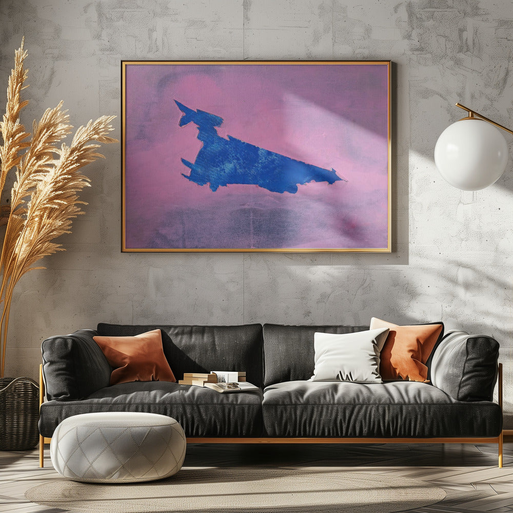 UAP, Blau, bewölkter rosa Himmel | Poster