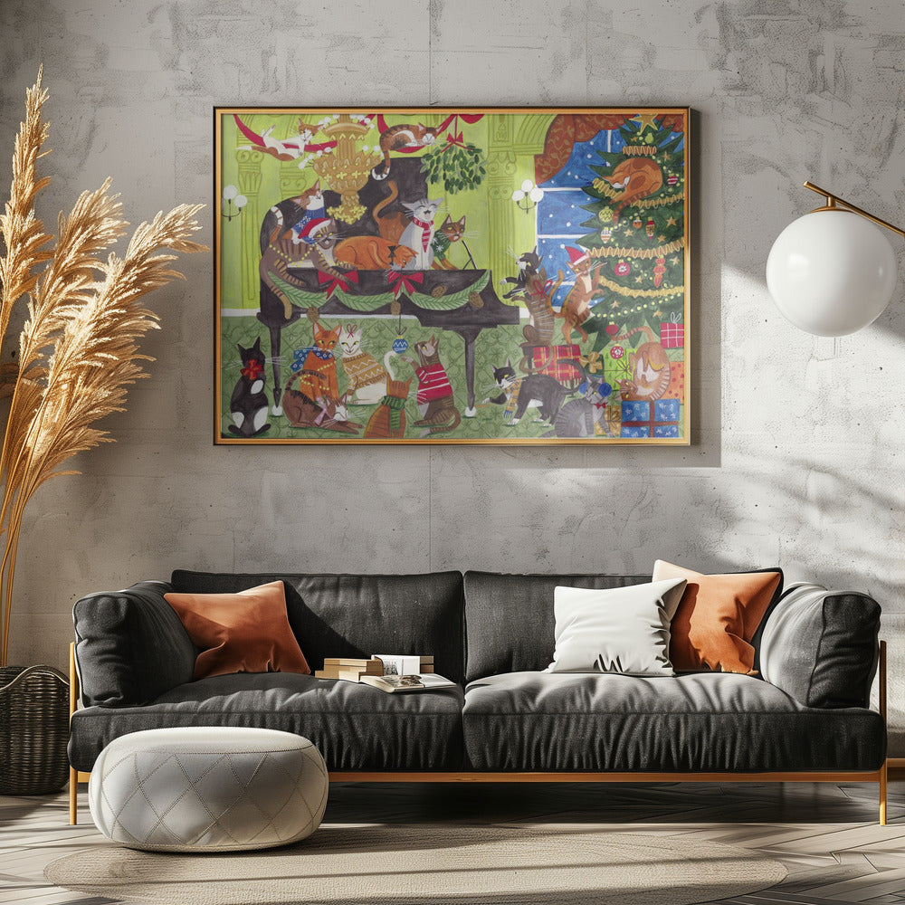 Katzen spielen Klavier | Leinwand