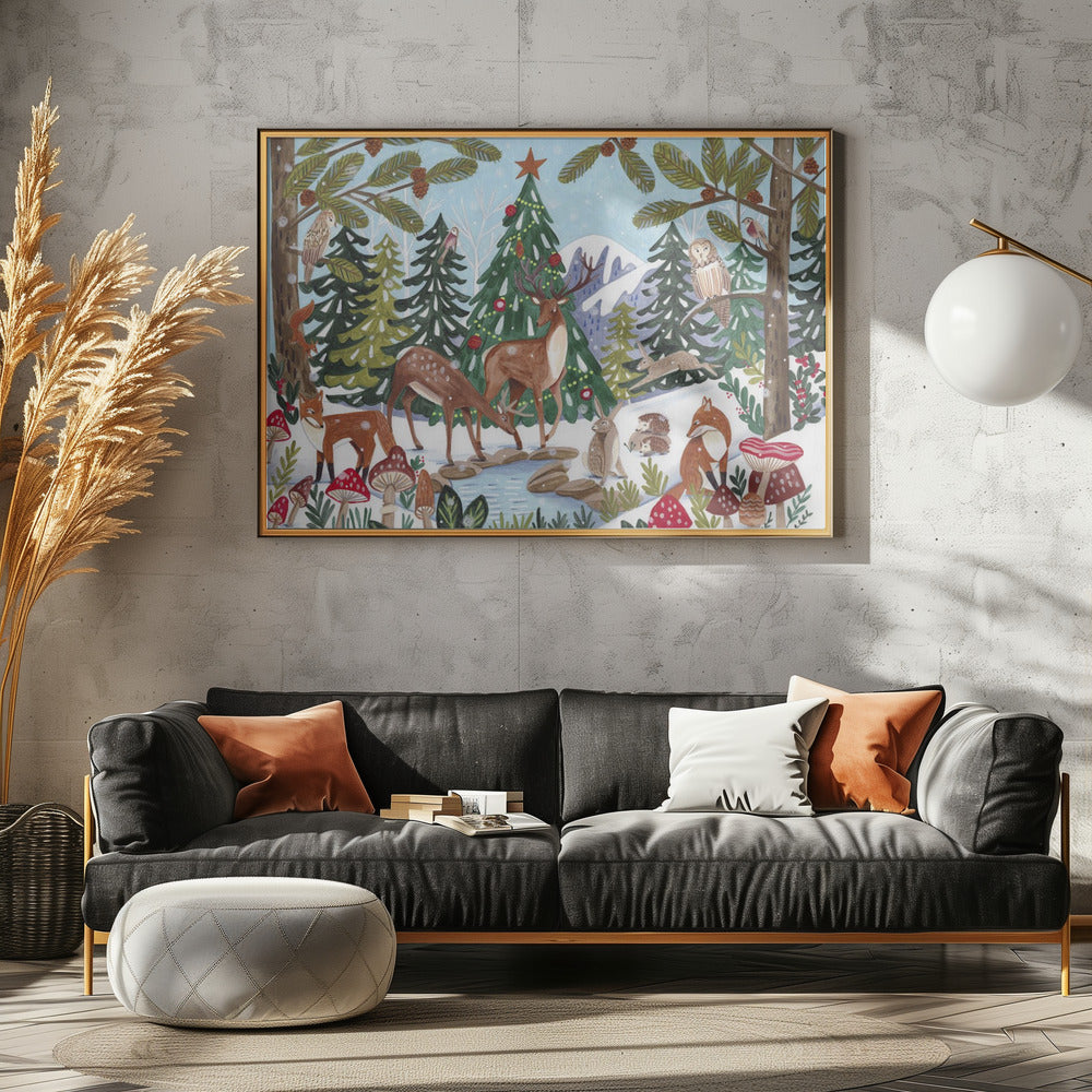 Tierische Winterszene | Poster