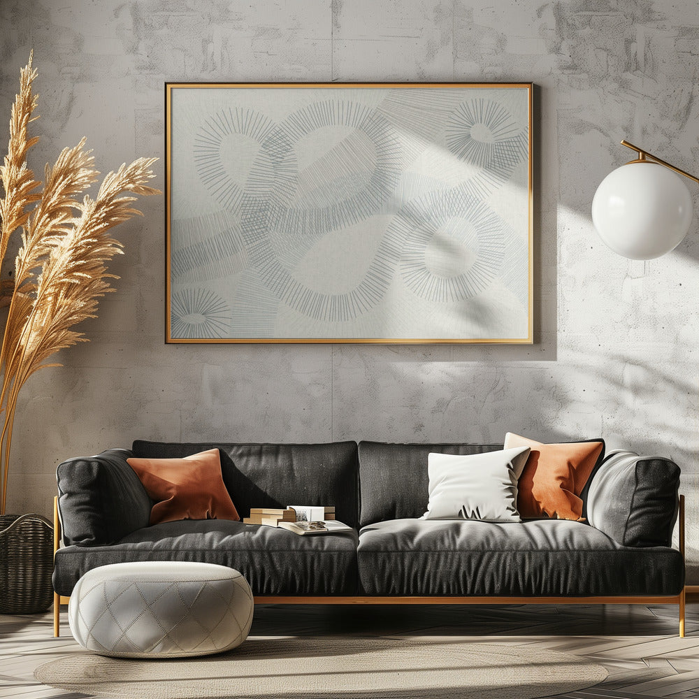 calming essentials Curved Lines blue | Poster