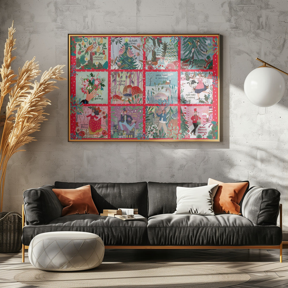 12 Tage Weihnachtslied | Leinwand