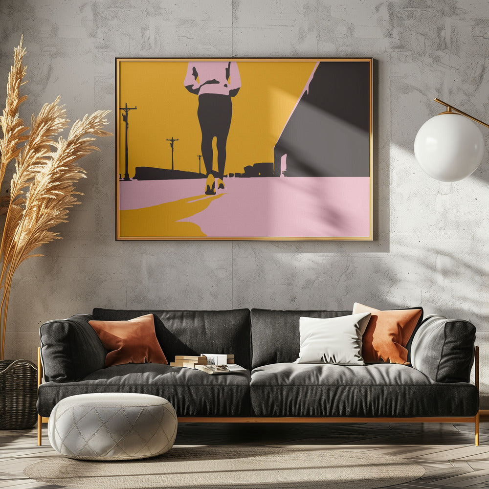 Silhouette einer gehenden Frau | Poster