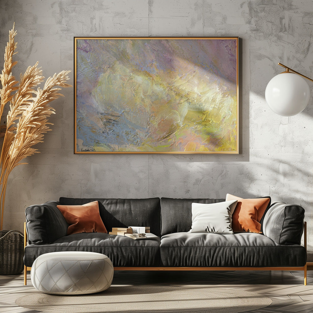 Schwebendes goldenes Abstraktes Poster