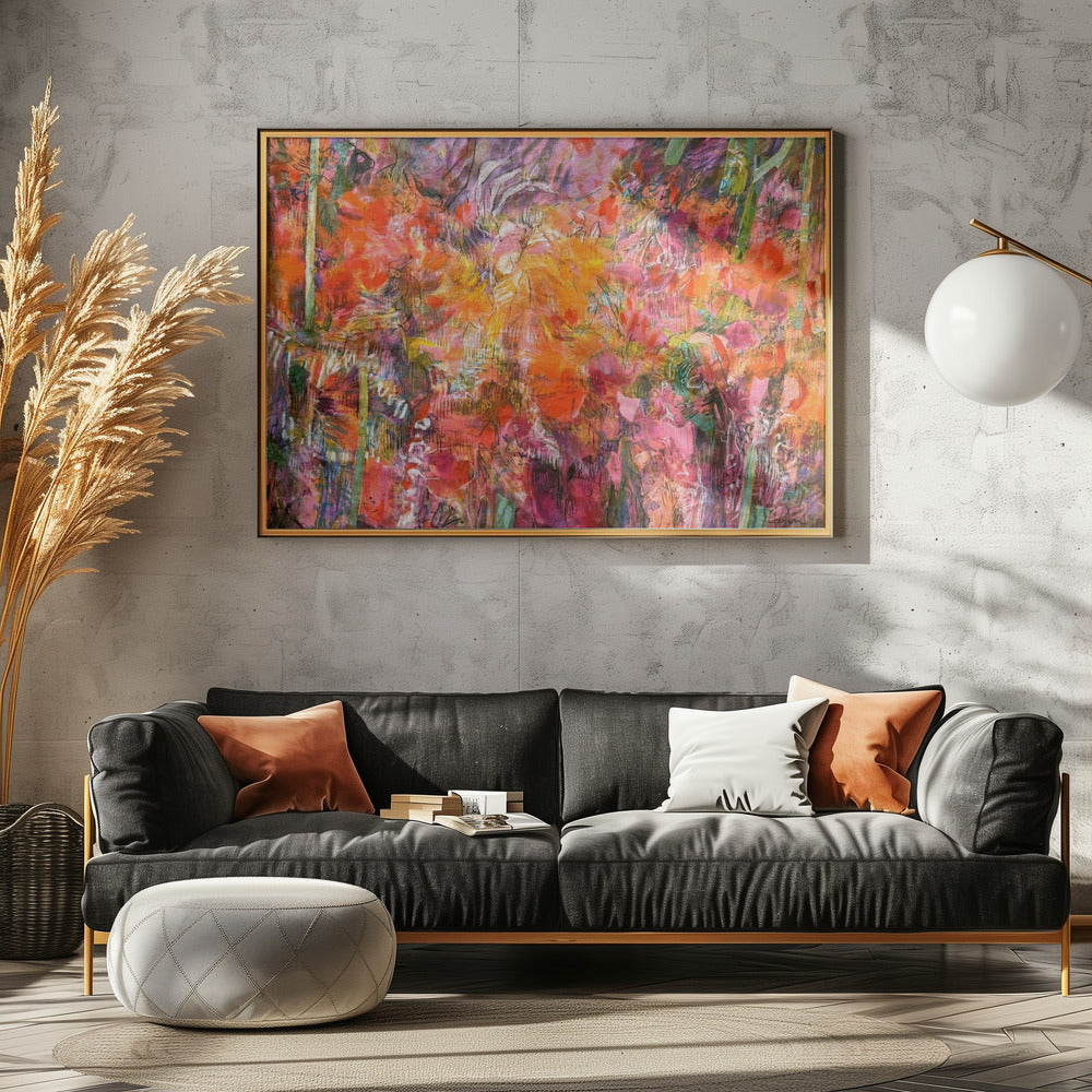 Lebendiger Flora-Wandteppich | Leinwand