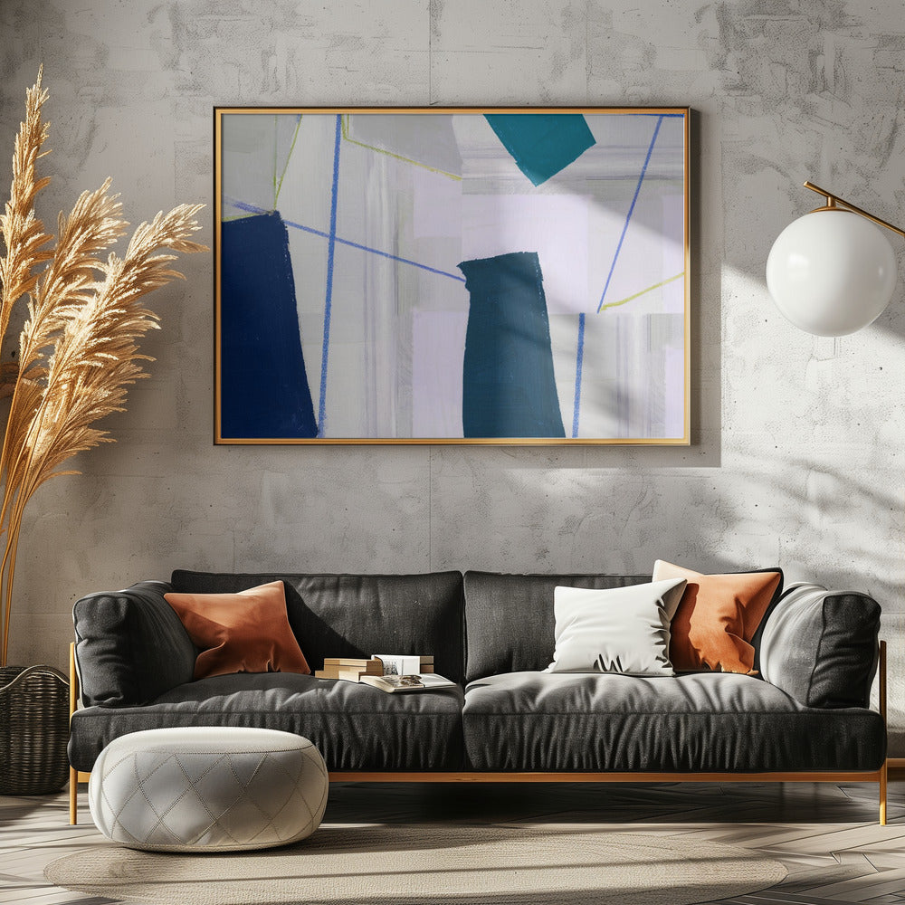 Abstrakte Komposition in Blau 2 | Leinwand