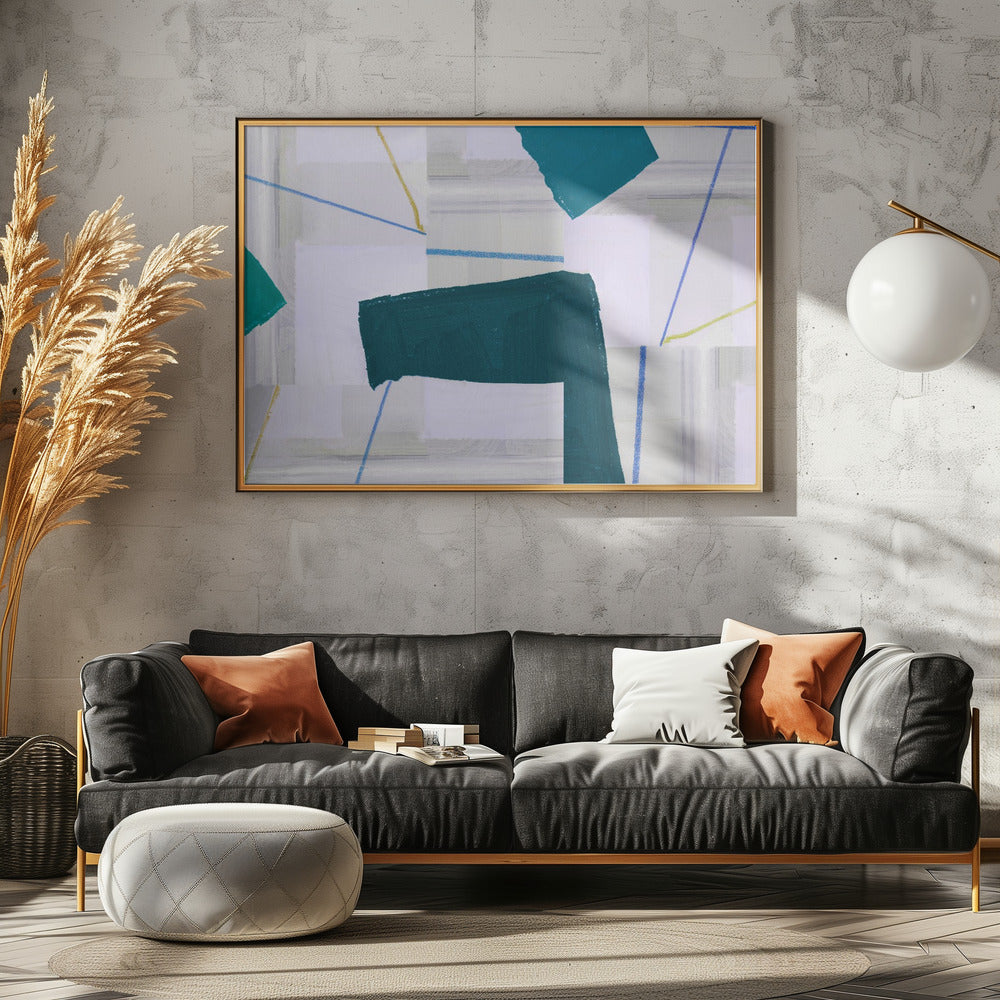 Abstrakte Komposition in Blau 3 | Leinwand