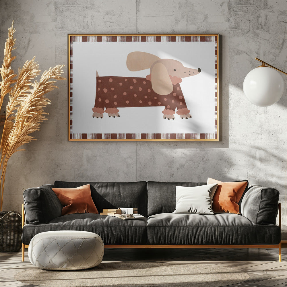 Gepunkteter Dackel | Leinwand