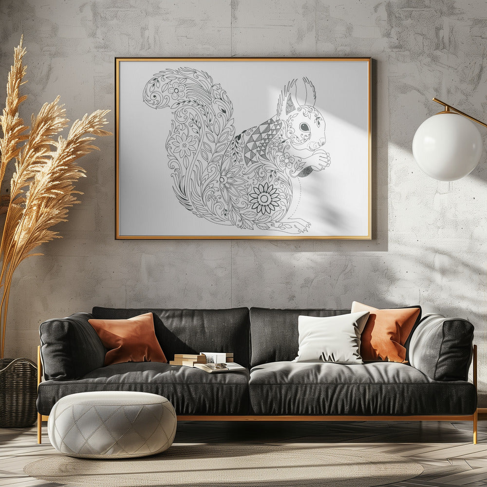 Verziertes Eichhörnchen-Design | Poster