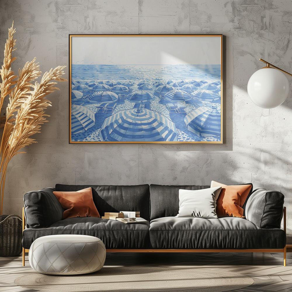 Gestreifte Regenschirme | Poster