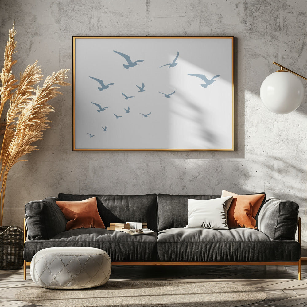 Möwen Weißer Hintergrund | Poster