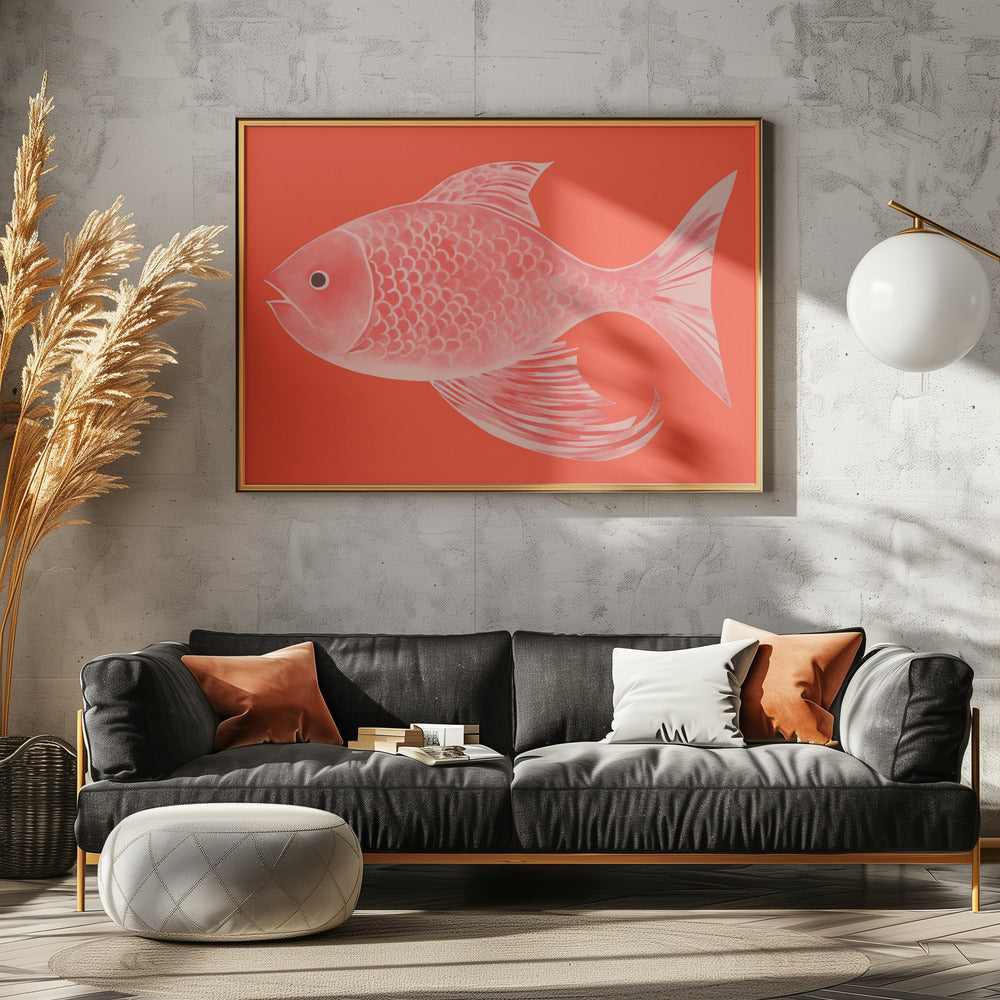 Roter Fantasiefisch | Leinwand