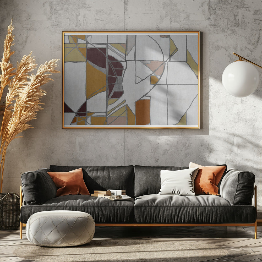 Abstrakte geometrische Formen in warmen Tönen | Leinwand