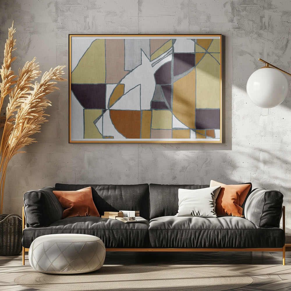 Abstrakte geometrische Formen in warmen Tönen | Leinwand