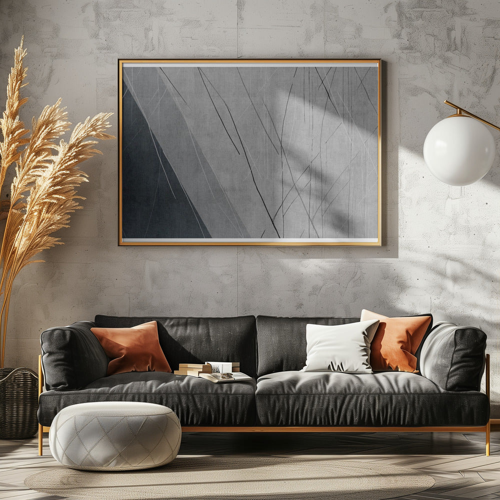 Abstrakte Linien auf Grau | Poster