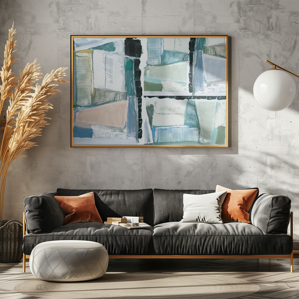 Konstruierte Abstraktion Blau | Poster