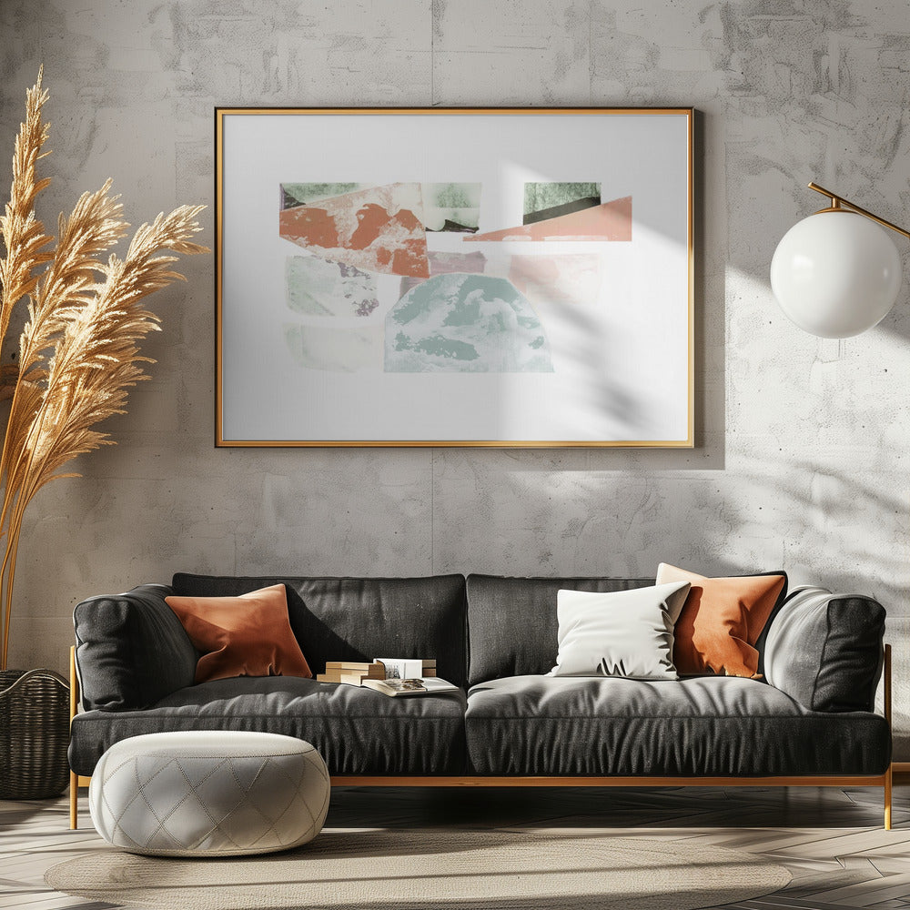 Abstrakte Collage mit geometrischen Formen | Leinwand