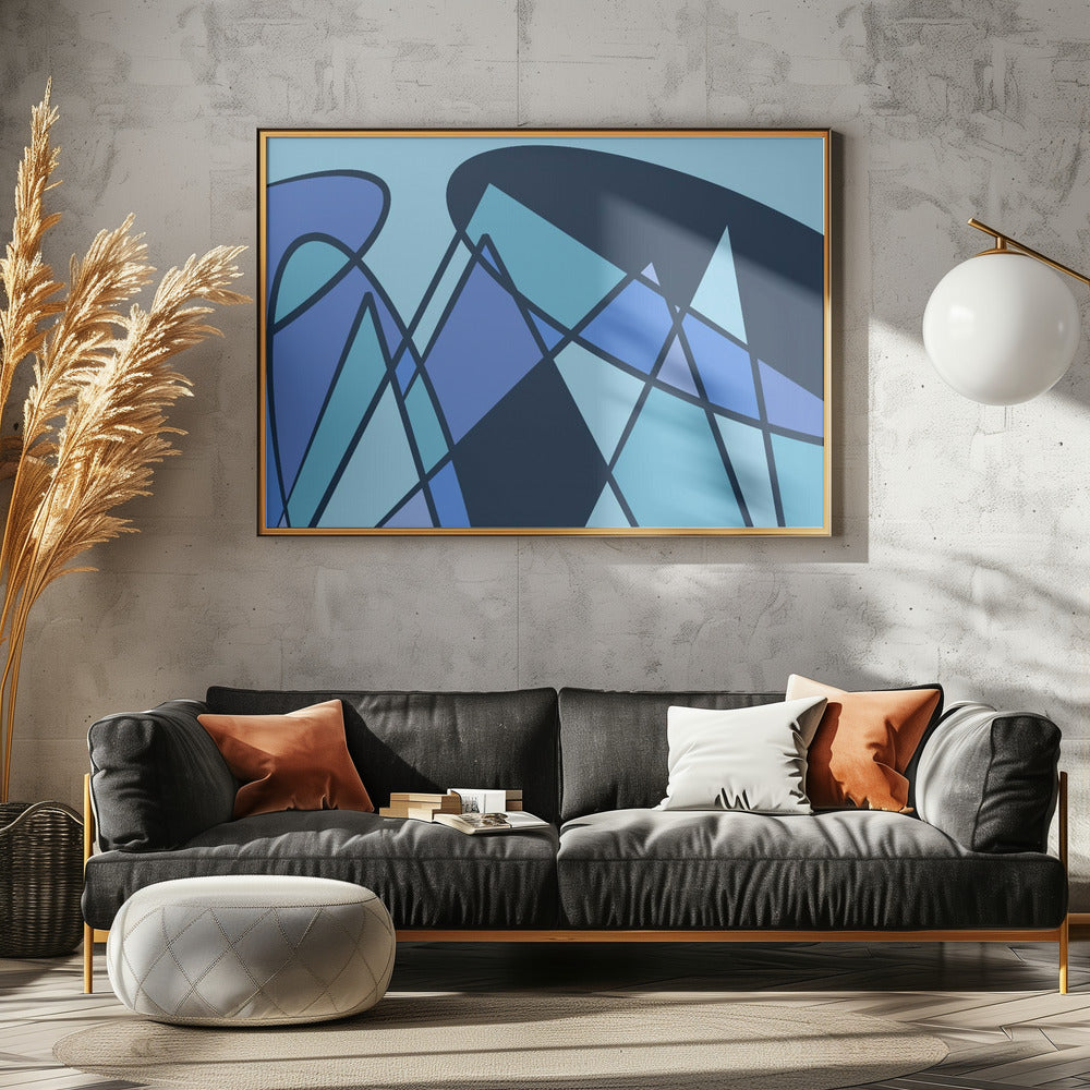 Blaues abstraktes Poster