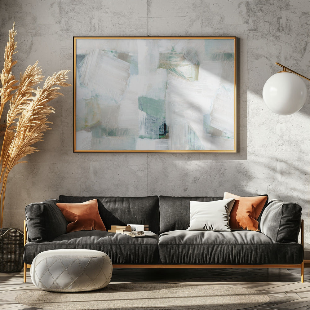 Flüstern von Weiß und Blau | Leinwand