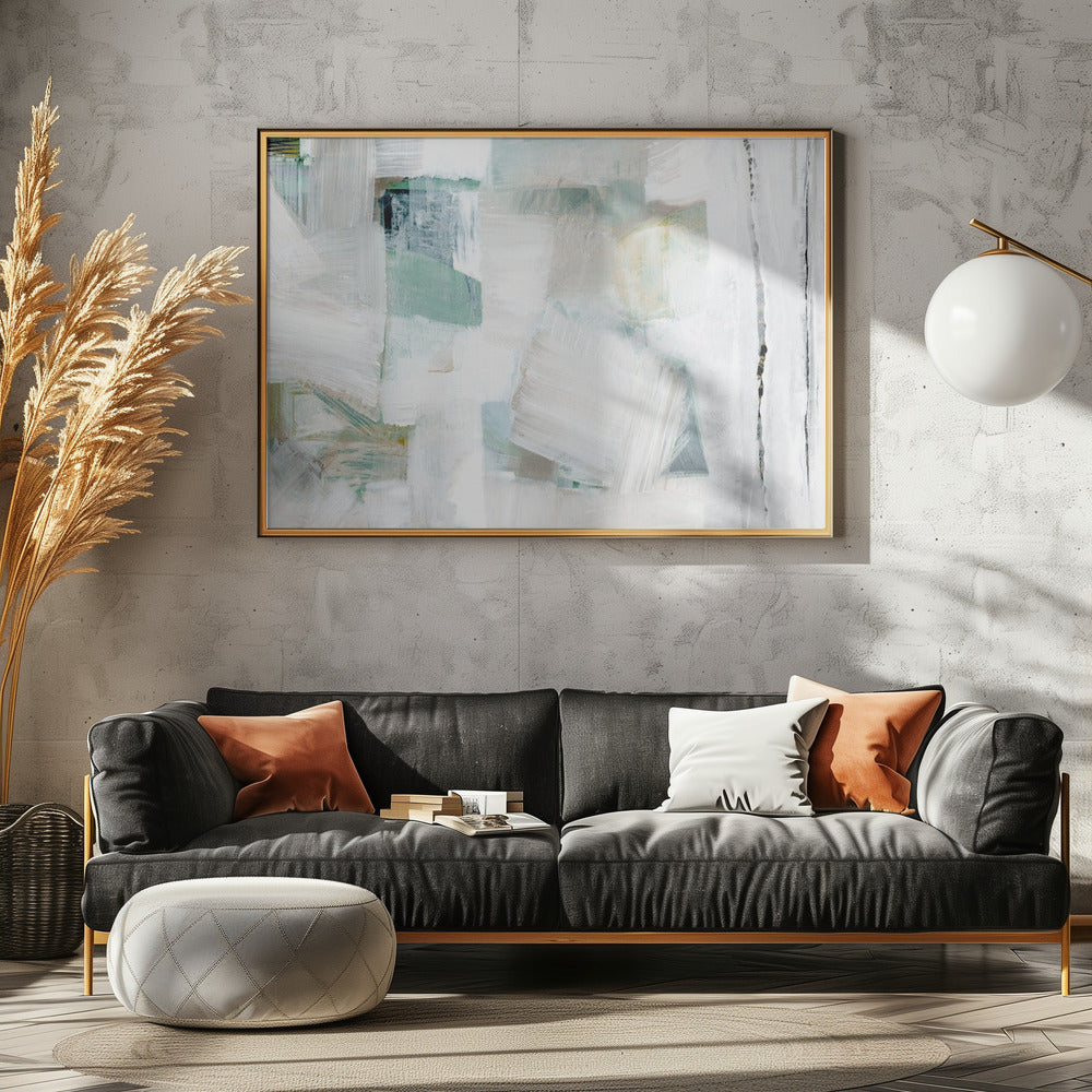 Flüstern von Weiß und Blau | Leinwand