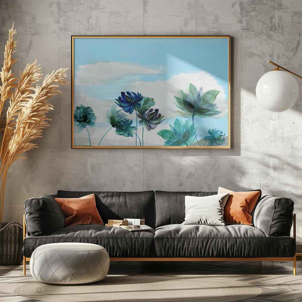 Azurblauer Blütenhorizont | Poster