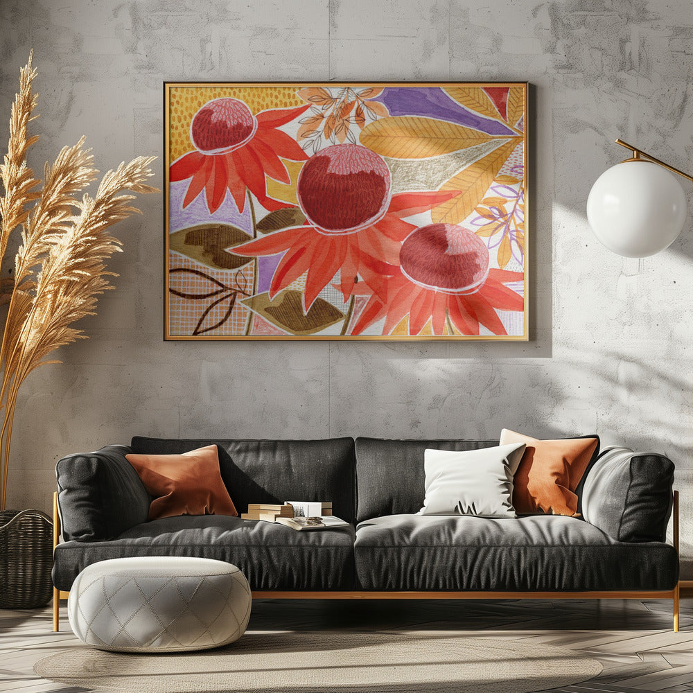 Mehrschichtiges botanisches Aquarell | Leinwand