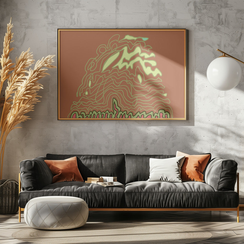 Strichzeichnung Rostbraun | Poster