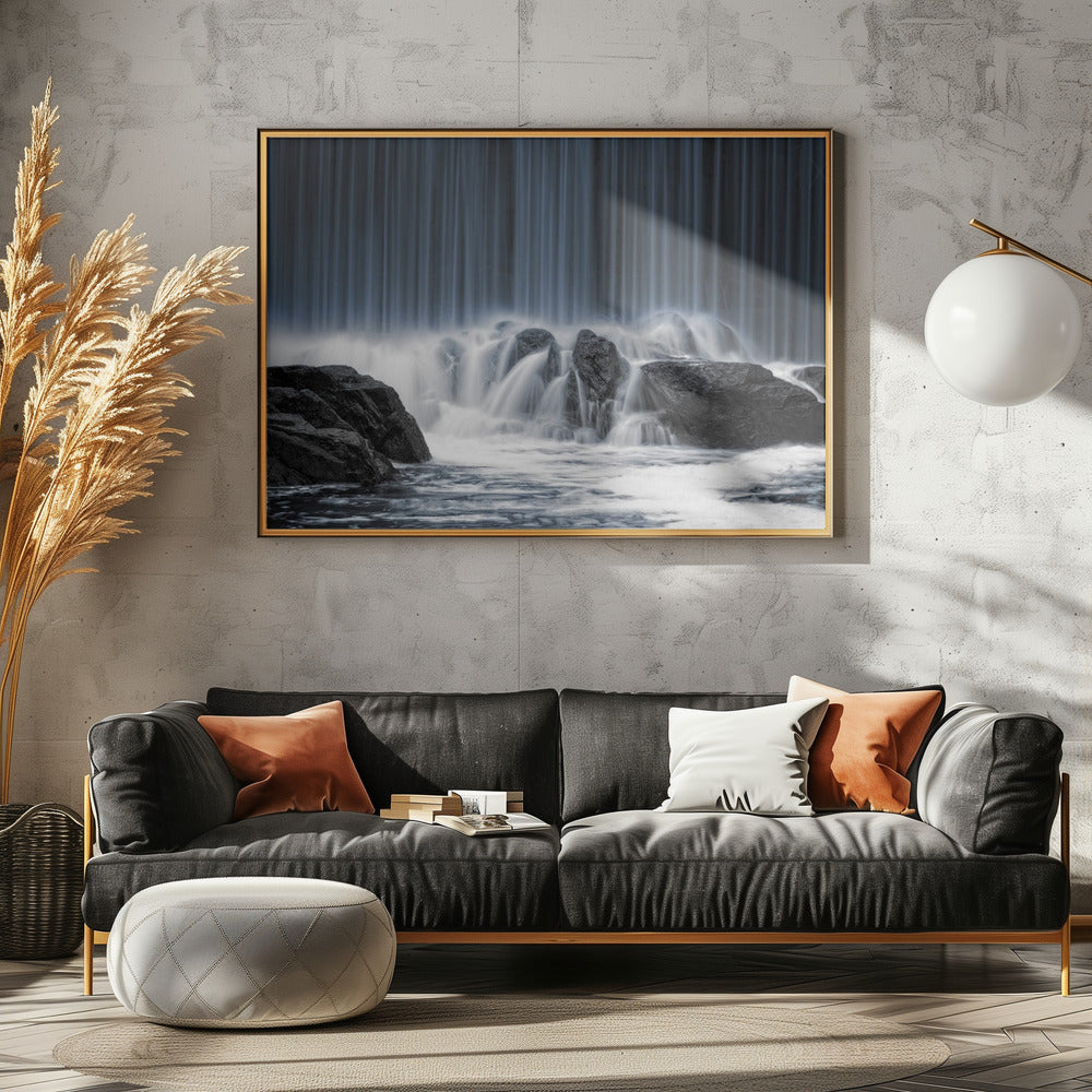 Der blaue Vorhang | Leinwand